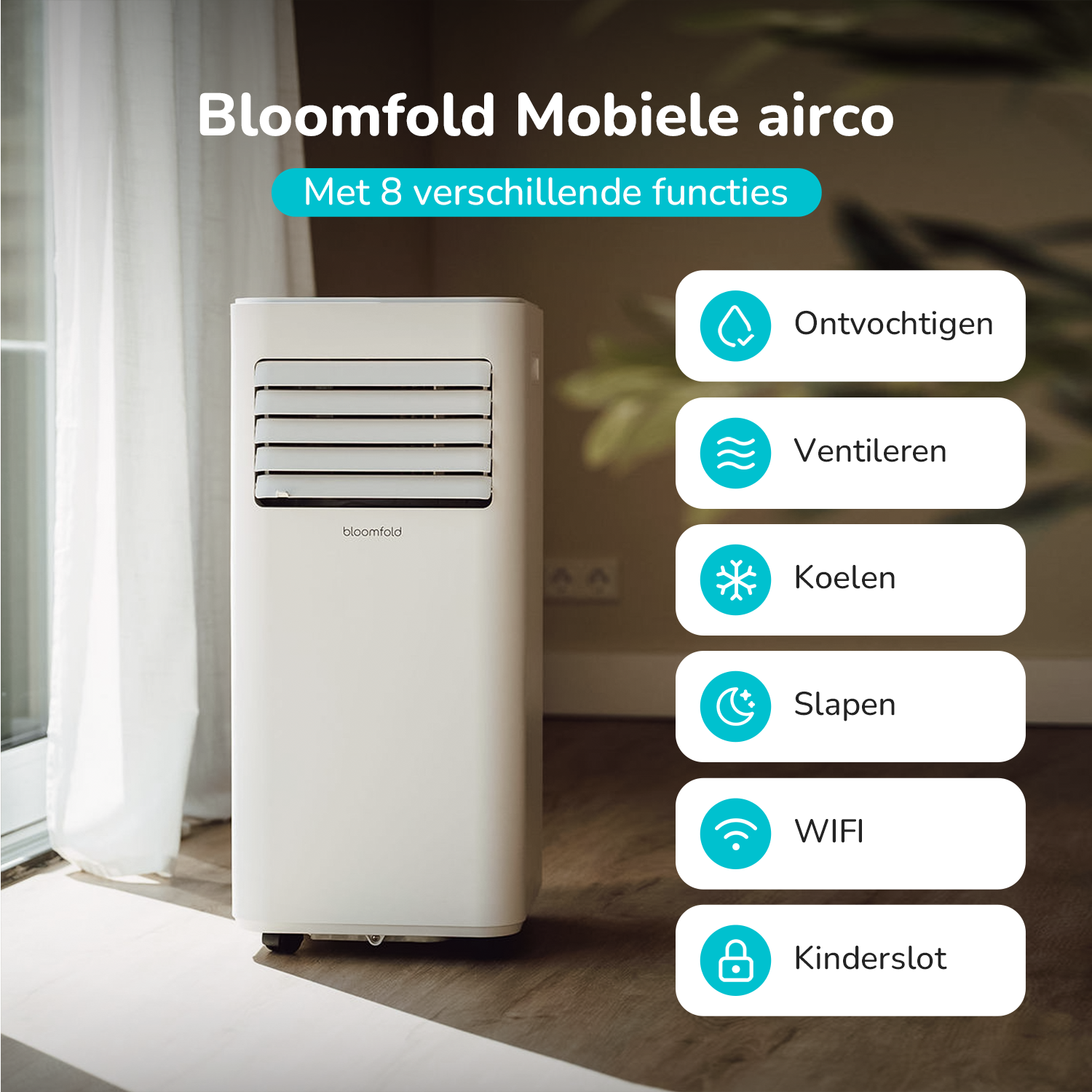 Flujo de aire acondicionado móvil - 9,000 BTU
