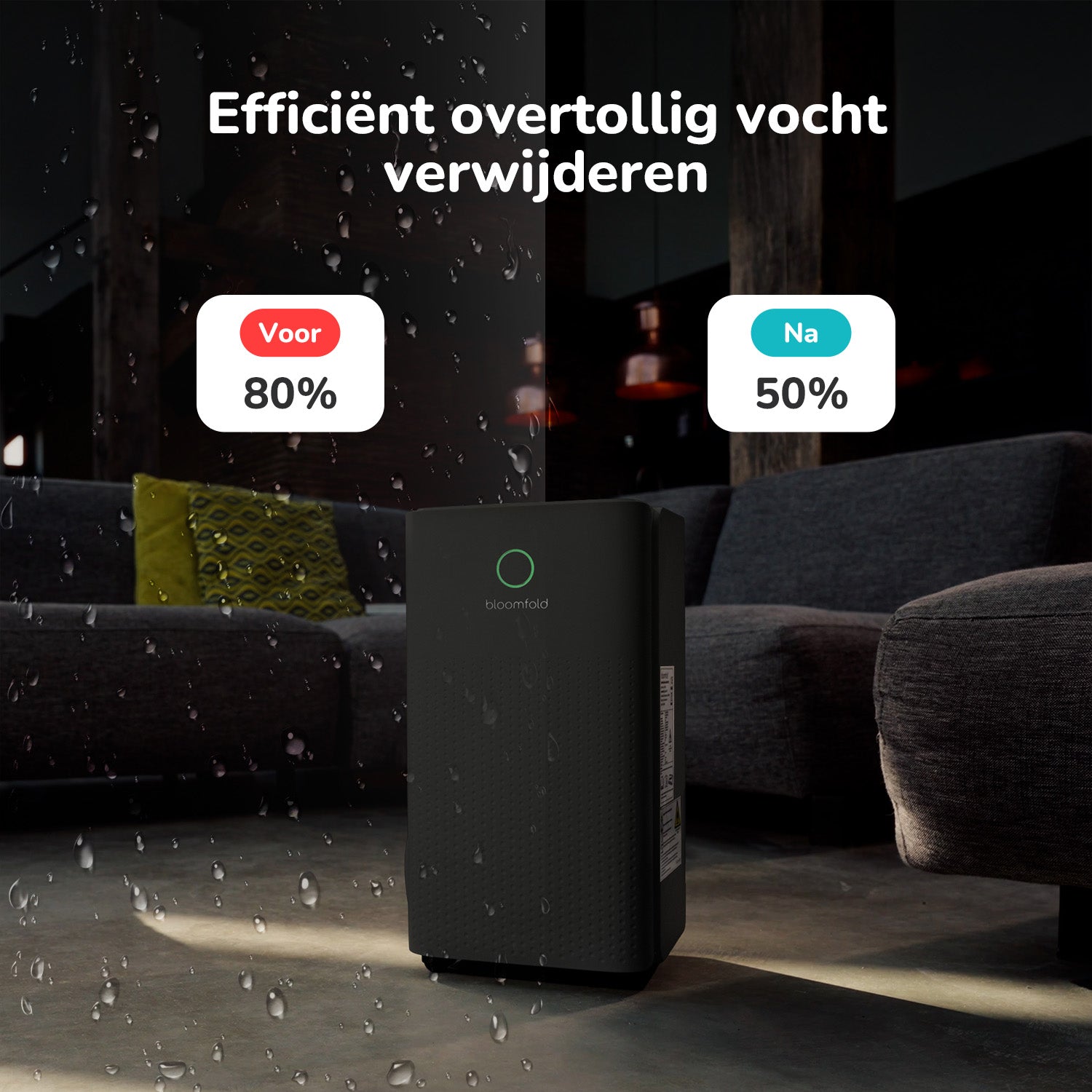 Luchtontvochtiger 12L Vivid - Zwart