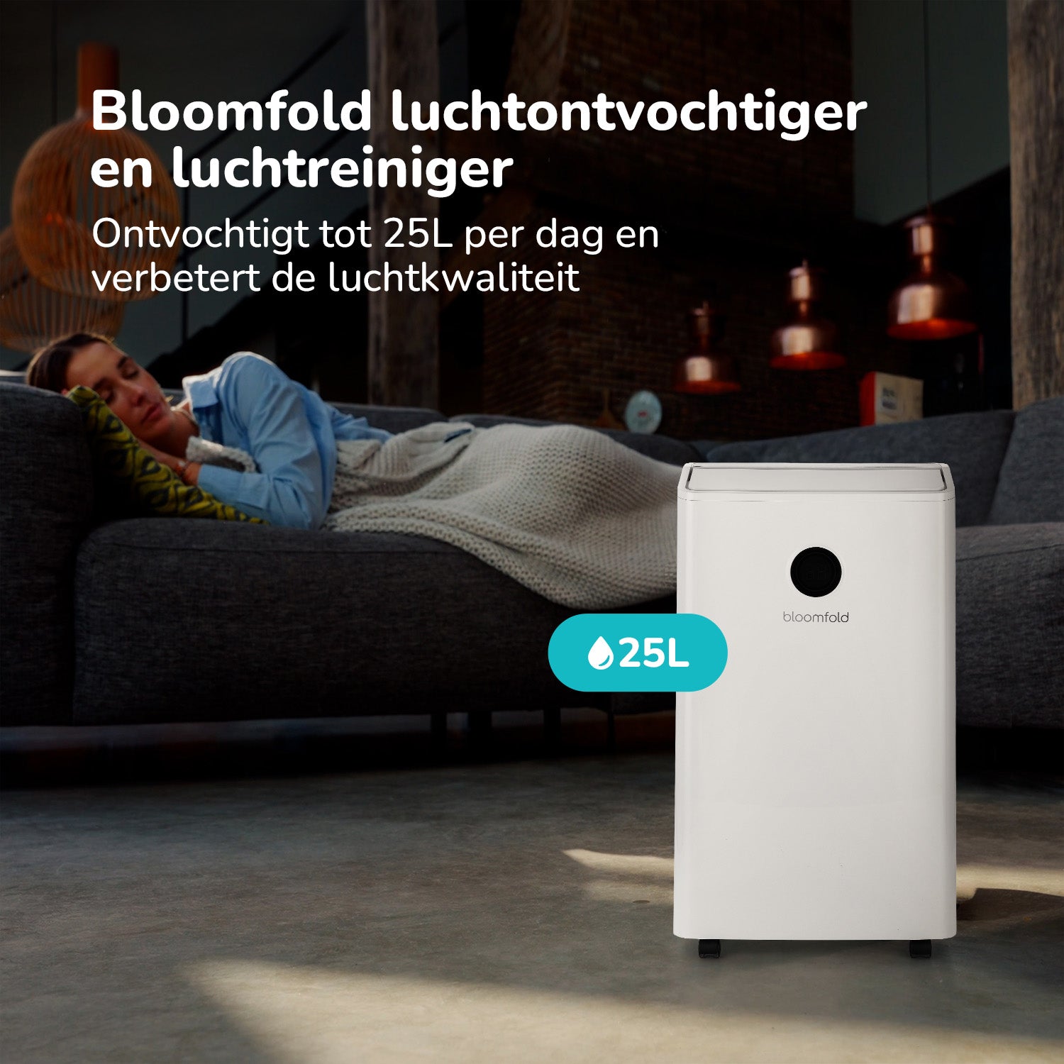 Bloomfold DryPure 25L Luchtontvochtiger & reiniger