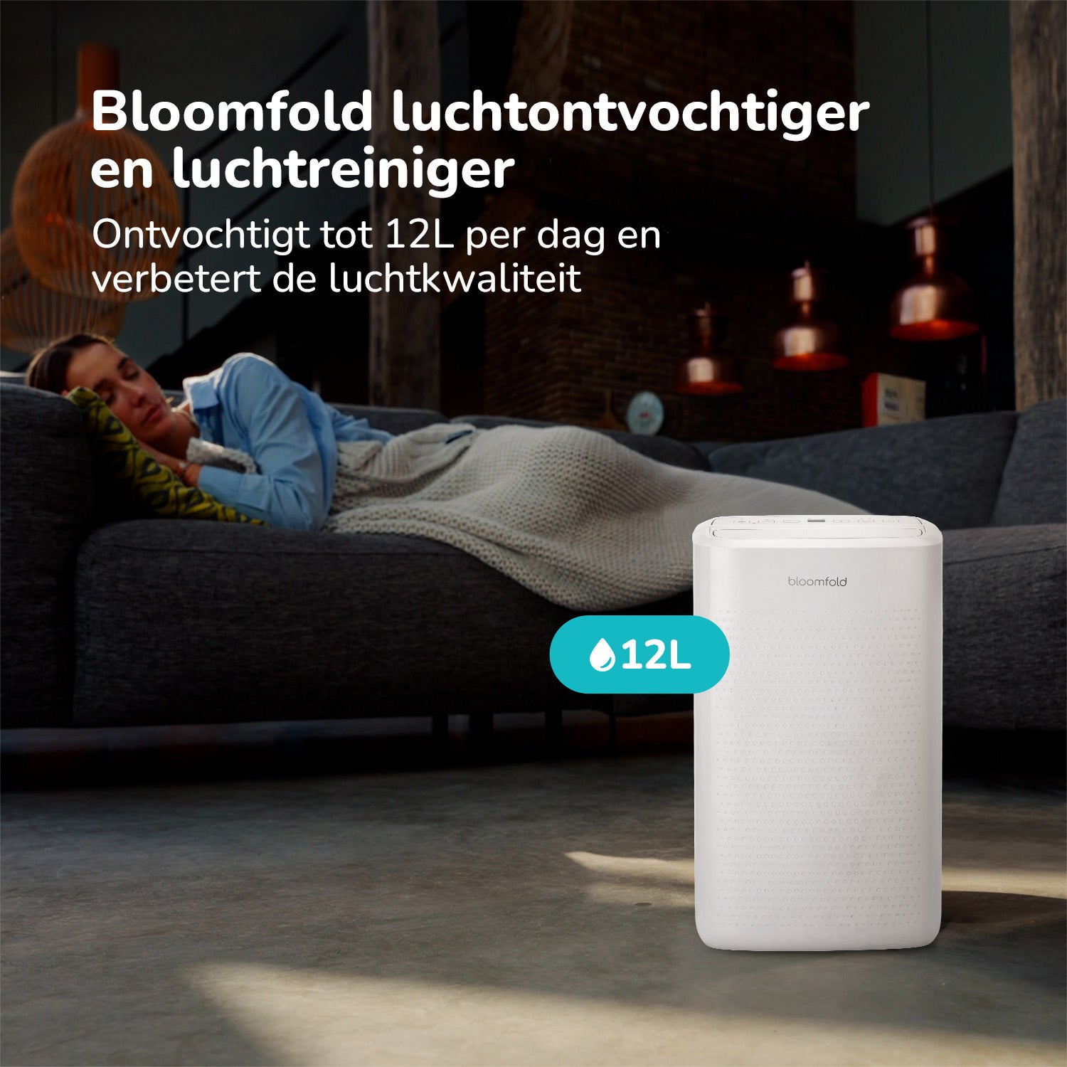 Bloomfold DryPure 12L Luchtontvochtiger & reiniger