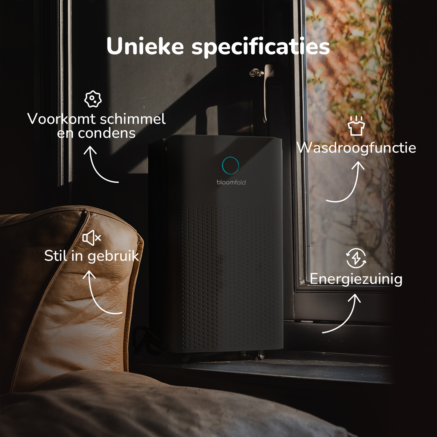 Bloomfold Luchtontvochtiger-12L-BF003zwart