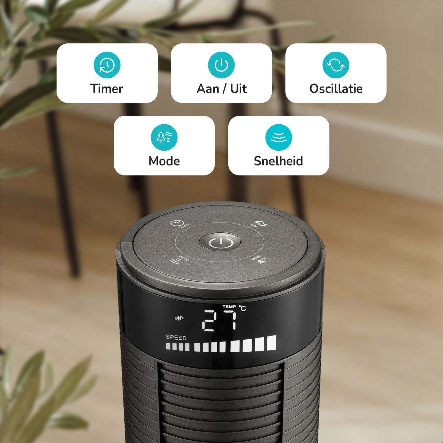 Flujo de aire del ventilador de torre