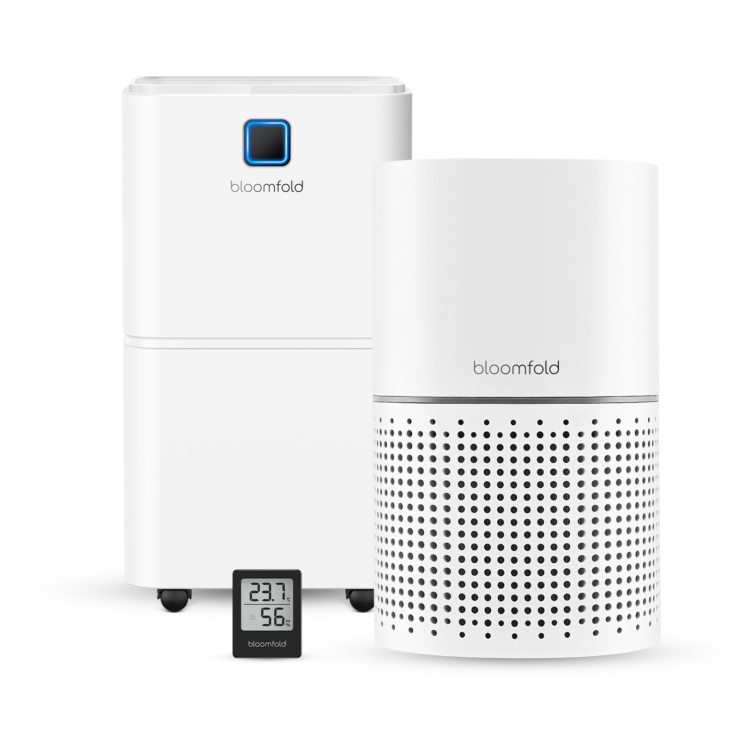 Luchtontvochtiger 12L Halo + Hygrometer Pulse + Luchtreiniger Aura