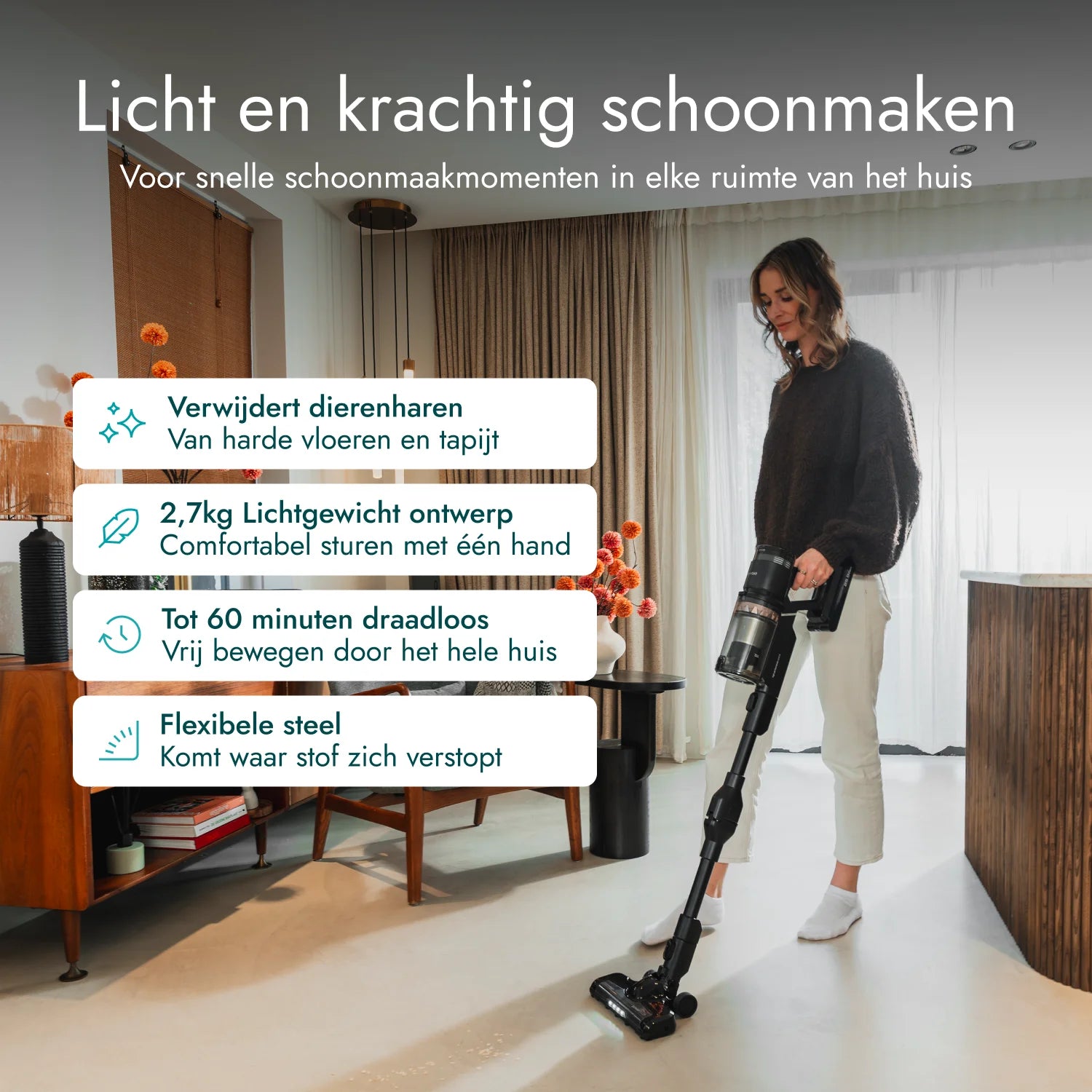 Steelstofzuiger Swift - tot 60 min accuduur