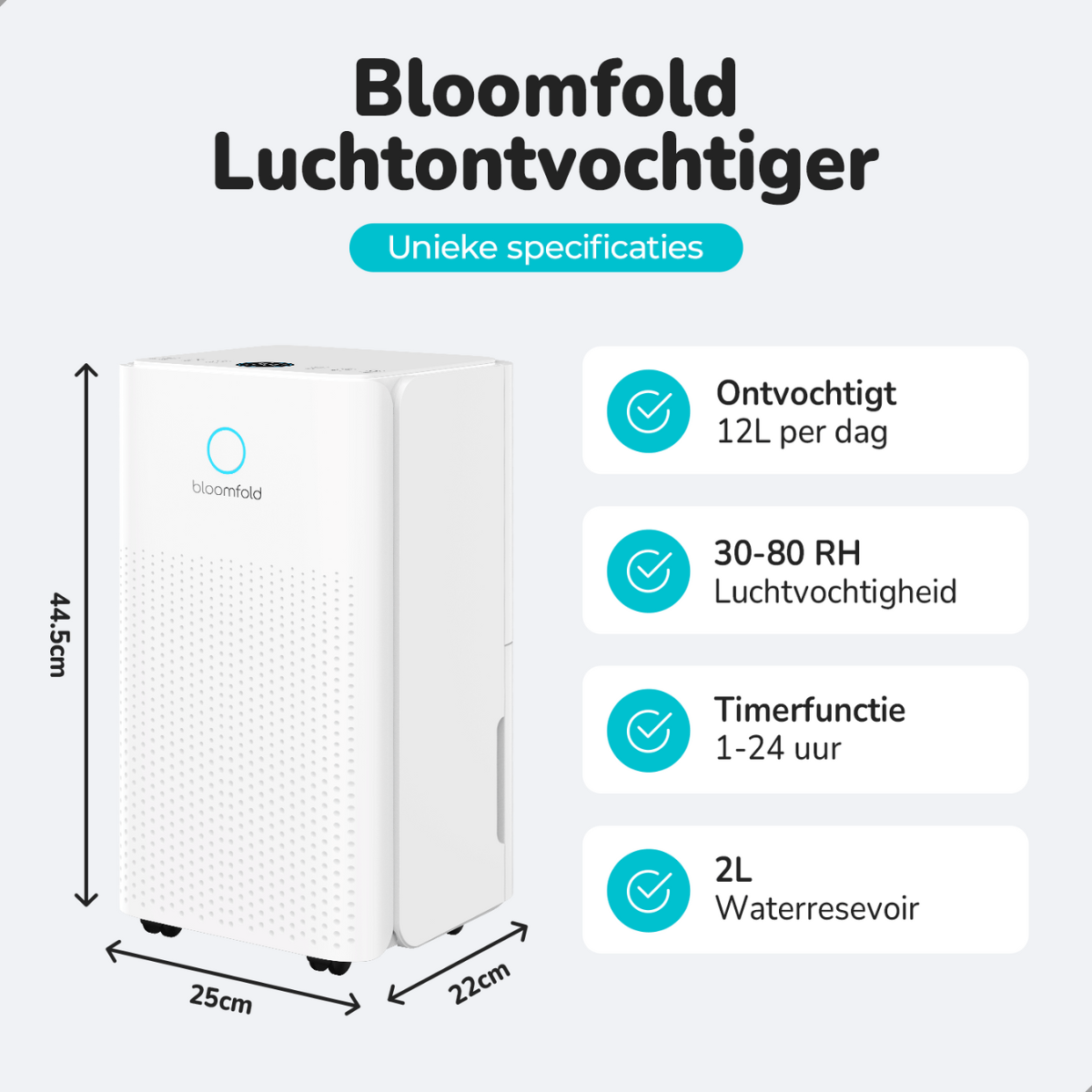 Bloomfold Luchtontvochtiger 12L